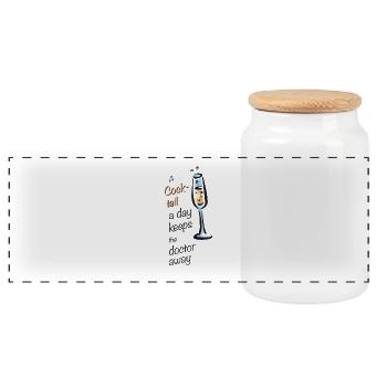 a cocktail a day keeps the doctor away - Panoramic Cookie Jar with Wooden Lid - white - Front