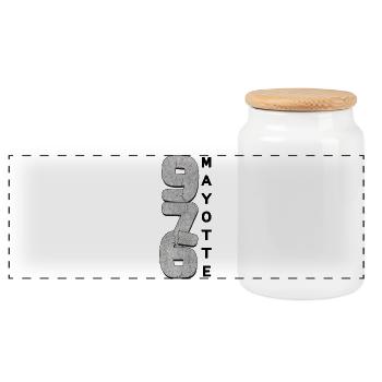 T SHIRT 976 MAYOTTE - Boîte à biscuits avec couvercle en bois - blanc - Devant