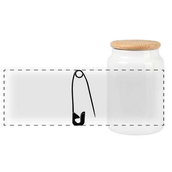 Épingle de sûreté - Boîte à biscuits avec couvercle en bois - blanc - Devant
