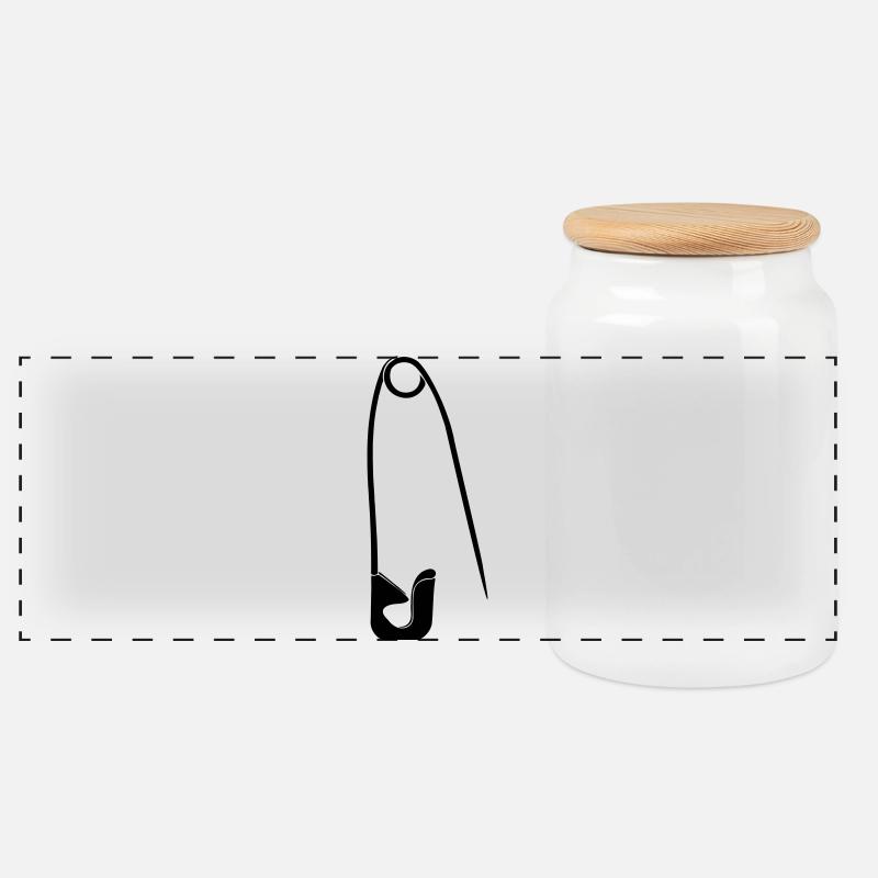 Épingle de sûreté - Boîte à biscuits avec couvercle en bois - blanc