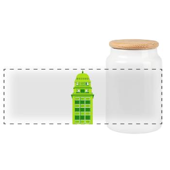 Horloge Tour Verte Rétro - Boîte à biscuits avec couvercle en bois - blanc - Devant