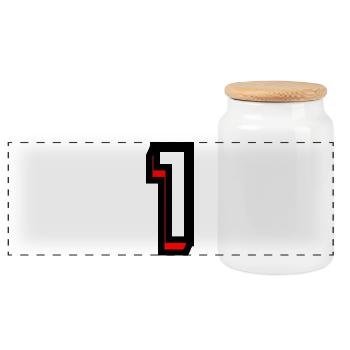 1. 1 year. 1st ANNIVERSARY. 1 YEAR ANNIVERSARY - Panoramic Cookie Jar with Wooden Lid - white - Front
