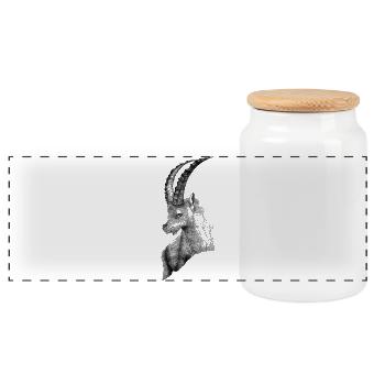 LE CAPRICORNE - Boîte à biscuits avec couvercle en bois - blanc - Devant
