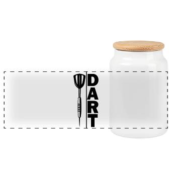 Fléchettes, fléchettes, FLÈCHE DE DASH - Boîte à biscuits avec couvercle en bois - blanc - Devant