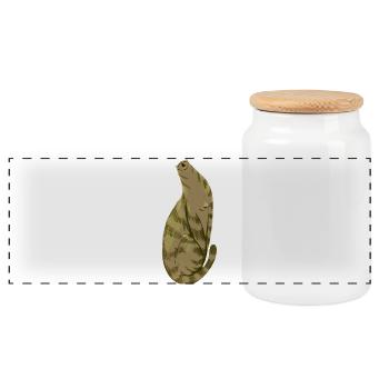Squishy Olive - Panorama Keksdose mit Holzdeckel - Weiß - Vorne