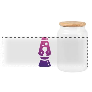 Purple Lava Lamp - Panorama Keksdose mit Holzdeckel - Weiß - Vorne
