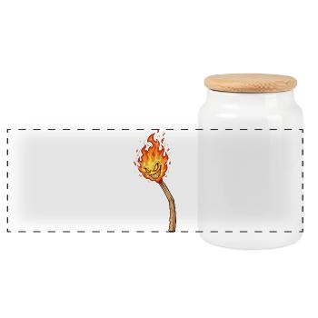 Gobelin Flamboyant - Boîte à biscuits avec couvercle en bois - blanc - Devant