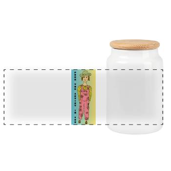 Free the Artist in You - Panoramic Cookie Jar with Wooden Lid - white - Front