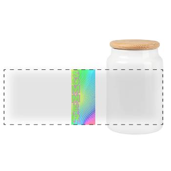 Rayons de soleil d’été néon - Boîte à biscuits avec couvercle en bois - blanc - Devant