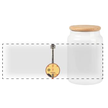 Banjo Graphics - Panoramic Cookie Jar with Wooden Lid - white - Front