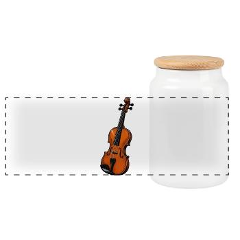 Illustration de violon orchestral - Boîte à biscuits avec couvercle en bois - blanc - Devant
