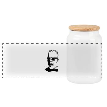 Pop culture man - Boîte à biscuits avec couvercle en bois - blanc - Devant