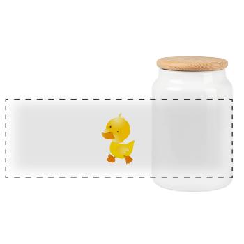 little Duck - Panoramic Cookie Jar with Wooden Lid - white - Front