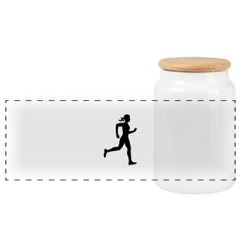 Coureur - Boîte à biscuits avec couvercle en bois - blanc - Devant