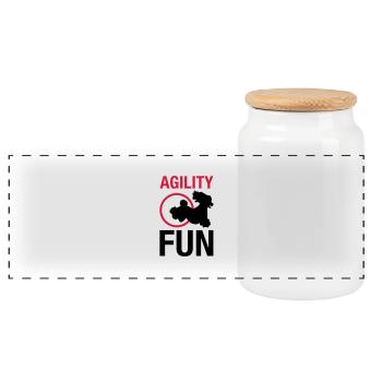 agilityfun_reifen_pudel - Panorama Keksdose mit Holzdeckel - Weiß - Vorne