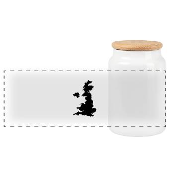 united kingdom uk map - Panorama Keksdose mit Holzdeckel - Weiß - Vorne