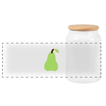 pear - Panoramic Cookie Jar with Wooden Lid - white - Front