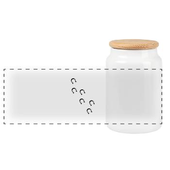 bourrin fer à cheval - Boîte à biscuits avec couvercle en bois - blanc - Devant