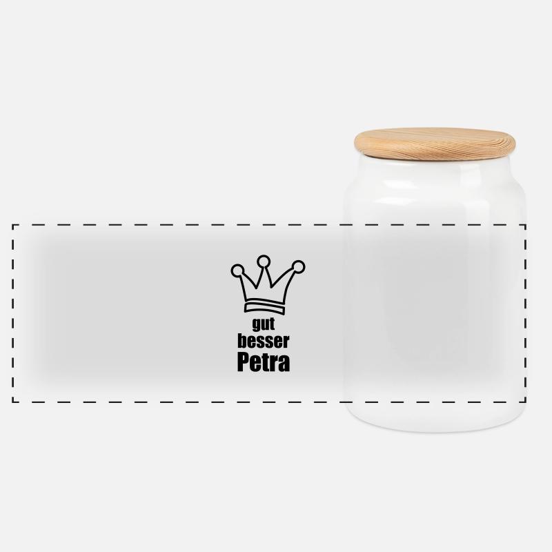 Petra - Panorama Keksdose mit Holzdeckel - Weiß