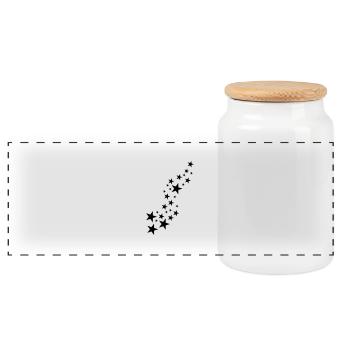 stars - Panoramic Cookie Jar with Wooden Lid - white - Front