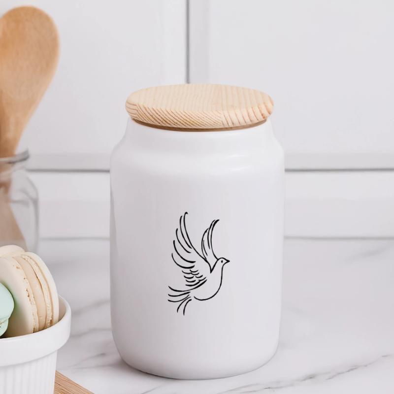 sourds Boîte à biscuits avec couvercle en bois