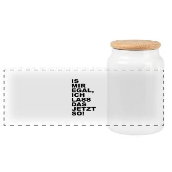 matter is to me, I let the now so - Panoramic Cookie Jar with Wooden Lid - white - Front
