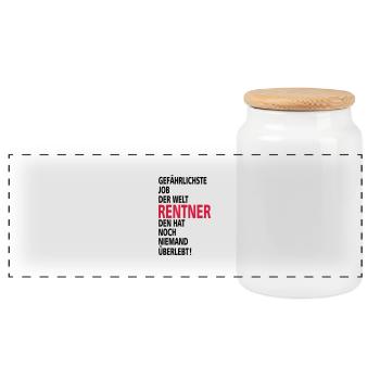 retraité - Boîte à biscuits avec couvercle en bois - blanc - Devant