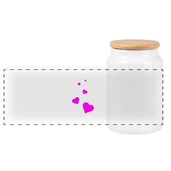 Coeurs roses - Boîte à biscuits avec couvercle en bois - blanc - Devant