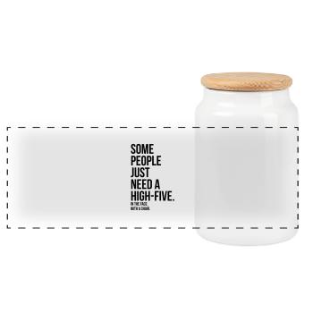 some people need highfive face chair - Boîte à biscuits avec couvercle en bois - blanc - Devant