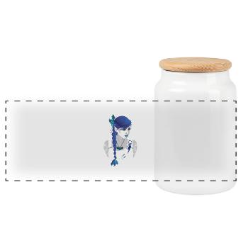 Dark elve - Panoramic Cookie Jar with Wooden Lid - white - Front