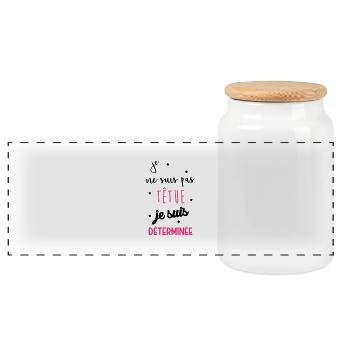 Je ne suis pas têtue... Drôle Déterminée Caractère - Boîte à biscuits avec couvercle en bois - blanc - Devant