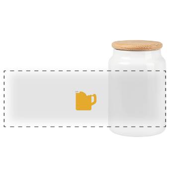 Bier Liga Logo BIER 2 - Panorama Keksdose mit Holzdeckel - Weiß - Vorne