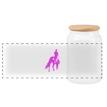 Cheval - Boîte à biscuits avec couvercle en bois - blanc - Devant