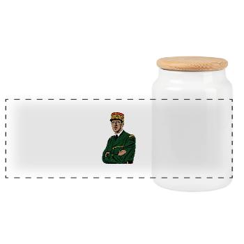 Charles de Gaulle - Panorama Keksdose mit Holzdeckel - Weiß - Vorne