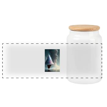 Glace - Boîte à biscuits avec couvercle en bois - blanc - Devant