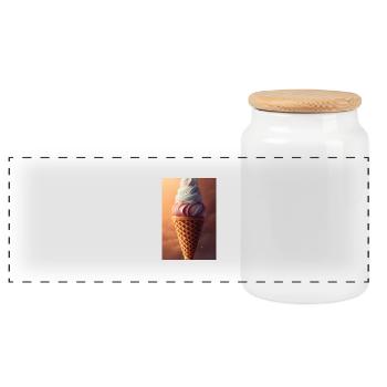 Glace - Boîte à biscuits avec couvercle en bois - blanc - Devant