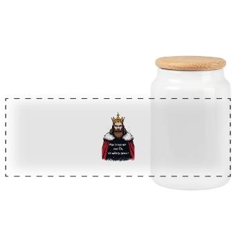 Très grand lit 65167 - Boîte à biscuits avec couvercle en bois - blanc - Devant