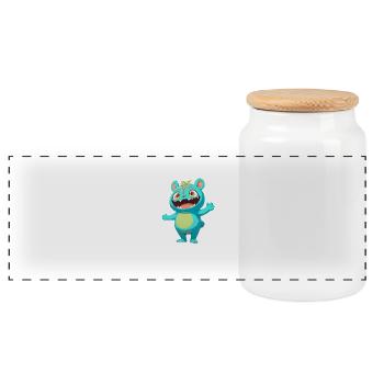Forest Monster 0790892 - Panoramic Cookie Jar with Wooden Lid - white - Front