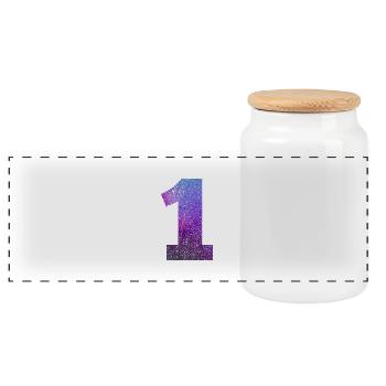 Numéro 1 galaxie - Boîte à biscuits avec couvercle en bois - blanc - Devant