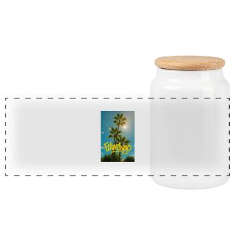 131B36D6 5B8C 4A40 ACAA 4577DE940DBF - Panoramic Cookie Jar with Wooden Lid - white - Front