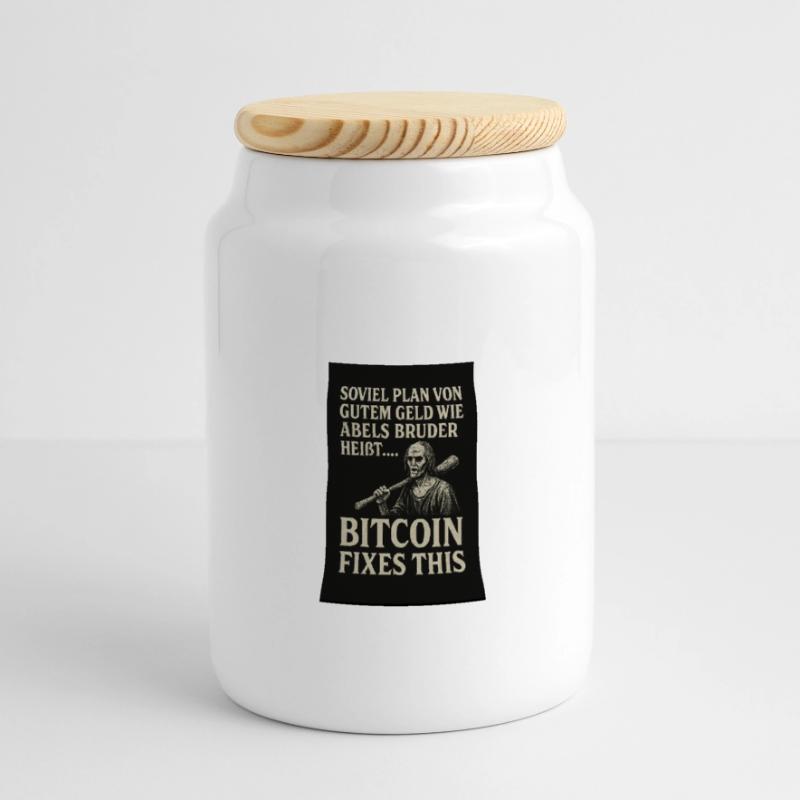 Bitcoin fixes this Panoramic Cookie Jar with Wooden Lid