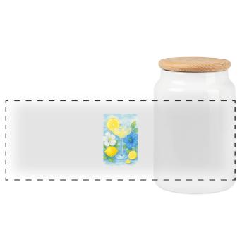 Summer holiday Cocktail - Panorama Keksdose mit Holzdeckel - Weiß - Vorne