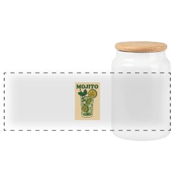 Mojito - Boîte à biscuits avec couvercle en bois - blanc - Devant