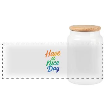 Have a nice Day - Panoramic Cookie Jar with Wooden Lid - white - Front