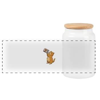 Milk Jutsu: The Secret Technique of Enjoyment - Panoramic Cookie Jar with Wooden Lid - white - Front