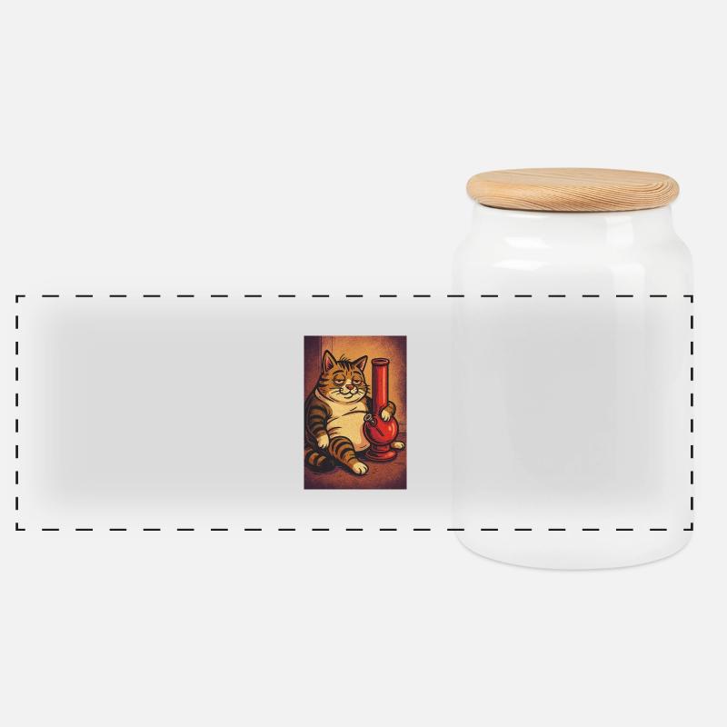 Stoned & Chunky - Panorama Keksdose mit Holzdeckel - Weiß