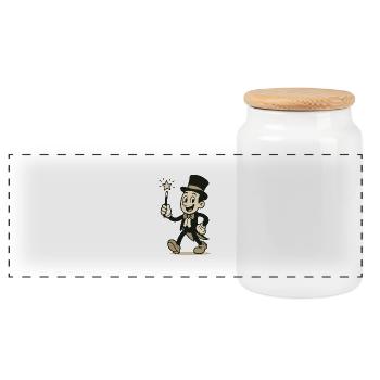 Bande dessinée de sorcier - Boîte à biscuits avec couvercle en bois - blanc - Devant