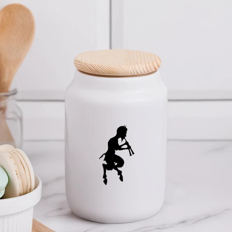 pan faune devil devil Boîte à biscuits avec couvercle en bois