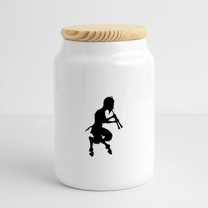 pan faune devil devil Boîte à biscuits avec couvercle en bois