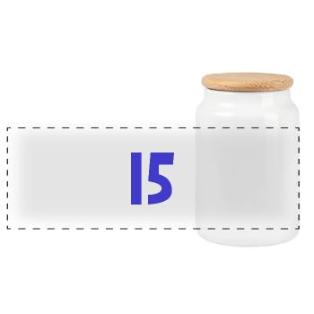 15. 15 YEARS. 15th ANNIVERSARY. 15 YEAR ANNIVERSARY. - Panoramic Cookie Jar with Wooden Lid - white - Front